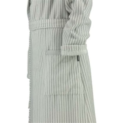 Cawö Bademantel mit Schalkragen Größe 36 Damen  120cm, Farbe weiß-silber