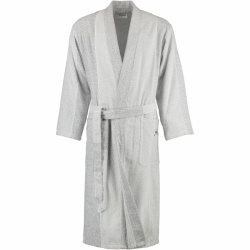 Cawö Bademantel Kimono Größe M unisex 125cm, Farbe silbergrau/weiss AL