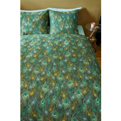 Beddinghouse Peafowl Mako-Satin-Bettwäsche Farbe  Grün Größe 135x200cm+80x80