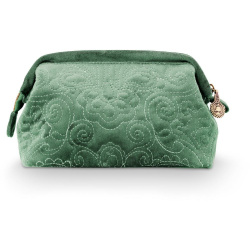 Pip Studio Cosmetic Purse Velvet Quilted Green AL