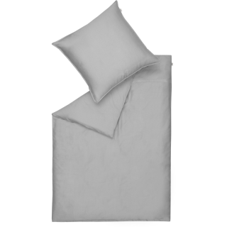 Schöner Wohnen Satin-Bettwäsche-Garnitur Pure Farbe grau Größe 155x220cm