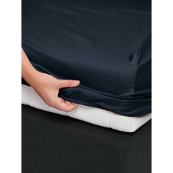 Essenza Satin fitted sheet 30 cm Höhe  Farbe Nightblue Größe 80x200