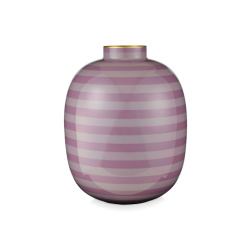 Pip Studio Vase Metal Farbe Stripes Lilac 32cm