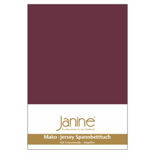 Janine JERSEY Spannbetttuch.  150 X 200 burgund