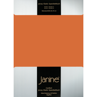 Janine JERSEY Spannbetttuch 5002  150 X 200 rost-orange